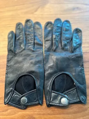 Pre-Owned COACH Vintage Black Leather Womens Driving Gloves size 7  1/2  • $175