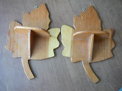 Pair Of 8 Inch Vintage Maple Leaf Shelf Handmade • £14.60