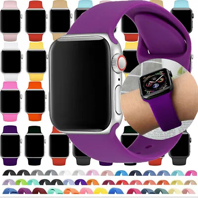 $8.79 • Buy Silicone Sport Band Strap For Apple Watch Series 7 6 5 4 3 38/40/42/44/41/45mm