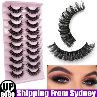 $6.68 • Buy 10/20Pairs Eyelashes Russian Strip Lashes Natural Wispy Fluffy 3D Fake Eyelashes