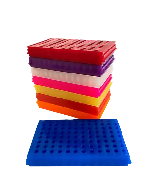 Double-Side 96-Place Vial Test Tube Rack 8x12 8mm & 11mm IDs - Pick Your Colors • $16.99