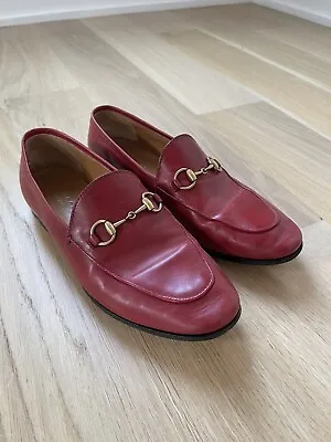 $400 • Buy Gucci Jordaan Horsebit Loafer Red Leather Size 37