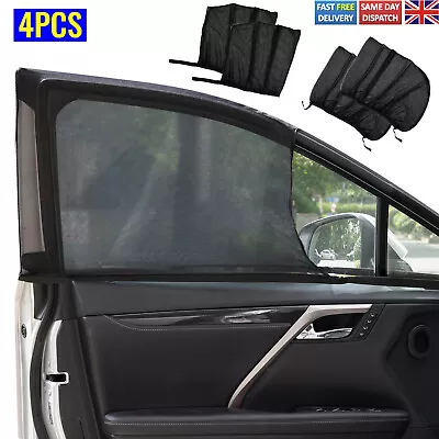 4x Car Sun Shades Front Rear Side Window Socks Child UV Block Cover Curtain • £9.99