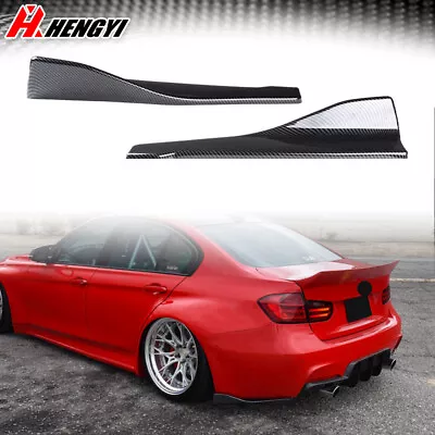 Carbon Fiber Style Rear Side Splitter Side Skirt Lip For BMW 3-Series F30 Sedan • $32.99