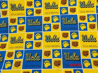 UCLA BRUINS Fabric 6+ Yard NCAA Block Design 100% Cotton SYLEL ENT.TRADEMARKED • £57.83
