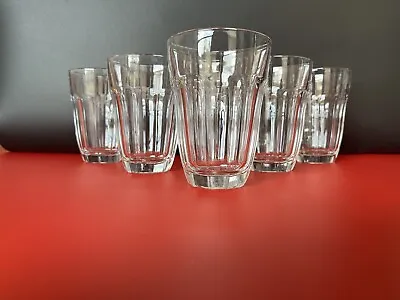Pasabahce Palaks Clear Glass 10 Paneled 6 Oz Juice Glass 4 Inches Set Of Six • $9.99