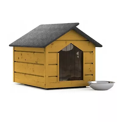 Kennel L Outdoor Pine Dog House Cave Winterfest Insulated Wood • £132.31