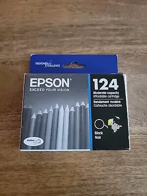 EPSON 124 Black Ink Cartridge Packet New Unused Unopened Exp 06/2018 • $11.99
