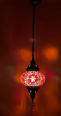 £25.98 • Buy Turkish Moroccan Glass Mosaic Hanging Lamp Ceiling Light Chandeliers Free Bulb
