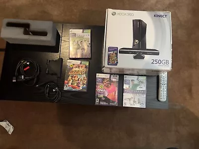 Black Microsoft Xbox 360 Kinect Sensor 250 GB System Console With Box • $130