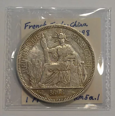 FRANCE FRENCH INDO-CHINA VIETNAM 1898-A PIASTRE SILVER COIN Free Shipping • $75