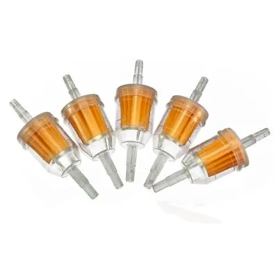 $5.57 • Buy 5PCS Plastic Motor Inline Gas Oil Fuel Filter Small Engine For 1/4'' 5/16  Line