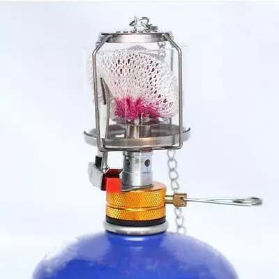 Portable Gas Lantern Camping Hiking Garden Christmas Party Fuel Light With Chain • £14.22