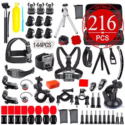 Case Chest Head Floating Monopod Accessories 216pcs Pack GoPro Hero 7 6 5 4 3+2 • $32.95