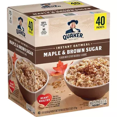 Quaker Instant Oatmeal Maple Brown Sugar (40 Pk.) • $19.39