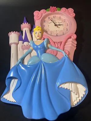 $18.99 • Buy Vintage 15  Disney Princess Cinderella Wall Clock☆believe In Your Dreams!☆works!
