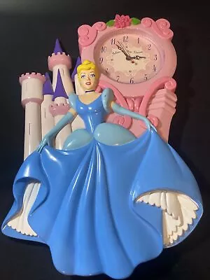 $18.99 • Buy Vintage 15  Disney Princess Cinderella Wall Clock☆believe In Your Dreams!☆works!