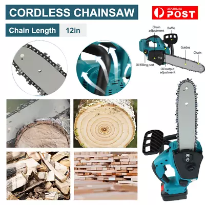 12  Cordless Electric Chainsaw Brushless Wood Cutter Saw + Battery For Makita AU • $81.99