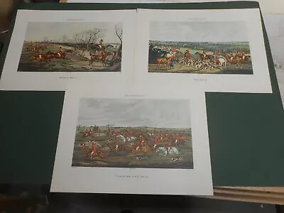 The Quorn Hunt Print Set X3 By H Alken Vgc Fox Hunting Low Post Uk   • £14.95