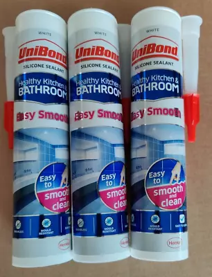 UniBond  3 X Healthy Kitchen & Bathroom  WHITE Silicone Sealant 274g 6 Pack • £12