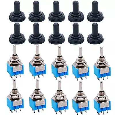 / 10 Pcs Mini Toggle Switch ON-Off-ON 3 Position 6 Pins DPDT AC 125V 6A + 10 ... • $17.04