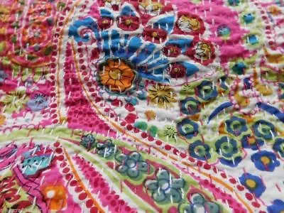 Handmade Vintage Throw Kantha Quilt Indian Blanket Ralli Gudari Bedspread Decor • £33.59