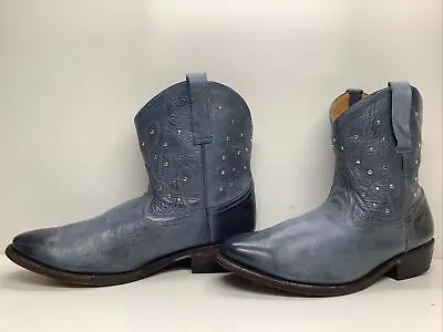 Womens Miz Mooz Cozumel Cowboy Blueish Cowboy Studded Boots Size 11 • $69.99