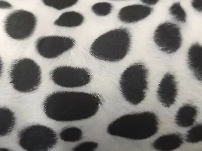 Dalmation Animal Print Velboa Faux Fur Velour Fabric Craft Material 60  Wide • £2