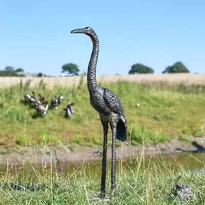 Deluxe Miniature Heron Garden Sculpture - Cast Aluminium Outdoor Ornament • £149