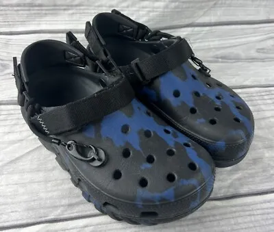 Crocs Duet Max Post Malone Black Blue Clogs Shoes 206542 Mens Size 6 Womens 8 • $73.45