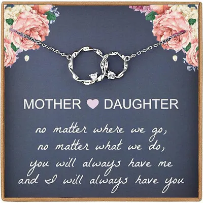 Mother And Daughter Gifts Silver Necklace Christmas Birthday Gift For Daughter • £8.99