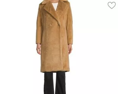 Women's VINCE Faux Shearling Double Breasted Midi Coat Size XS • $199.99