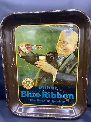 Vintage Pabst Blue Ribbon Beer Tray 13” Metal  • $68