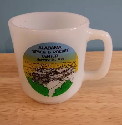 Vintage Glasbake Mug Alabama Space & Rocket Center Milk Glass • $50