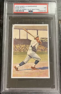 1932 Sanella Margarine BABE RUTH Type-2 Sanella At Bottom PSA 1 PR Original • $1200