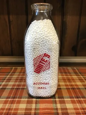 White's Old Vintage Pyro Milk Bottle Acushnet Mass • $15