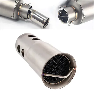 125mm Motorcycle Exhaust Can Baffle Muffler Silver Pipe Baffle Tone Universal • $22.85
