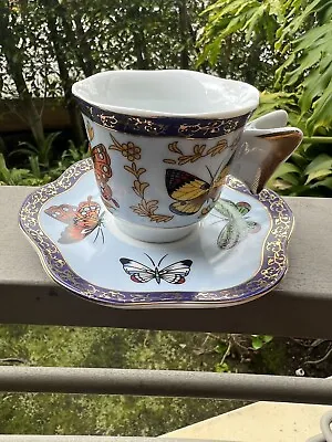 Rosenthal VERSACE Le Jardin ButterflyREPLICA Cup & Saucer. Set Of 12 .  Preowned • $275