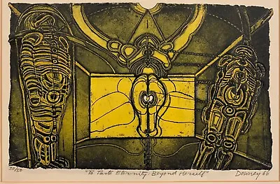 Juan Downey 1966 Etching TO TASTE ETERNITY BEYOND HERSELF The Awareness Of Love • $1574.50