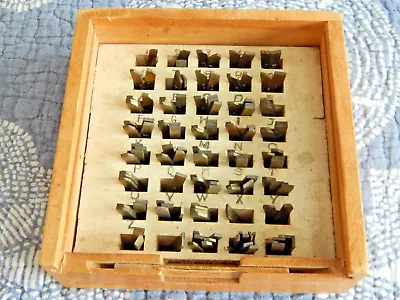 NEW HERMES ENGRAVOGRAPH FONT SET BRASS Print Copy With Wood Box 1 1/4  132 Piece • $119