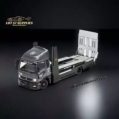 GCD Mitsubishi Fuso Fighter Double-Decker Transport Truck In Gray / Black 1:64 • $59.99