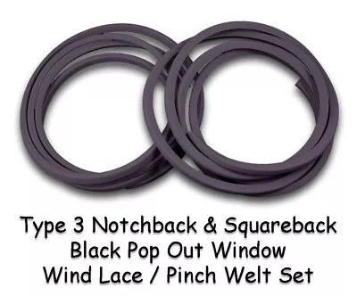 Vw Type 3 Notchback Squareback Black Pop Out Window Pinch Welt Wind Lace Kit • $28