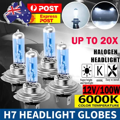 12V H7 100W Xenon White 6000k Halogen Car Head Light Lamp Globes Bulbs HeadLight • $13.29