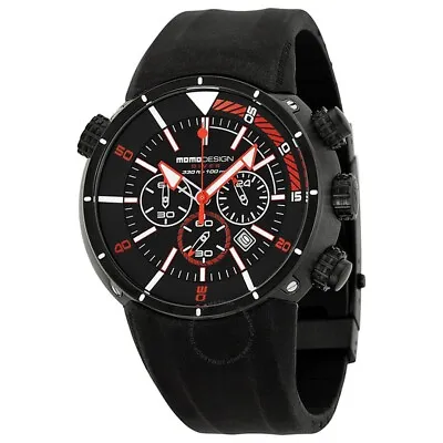 Momo Pro Diver Chronograph Black And Red Dial Black Silicone Men's Watch • $375
