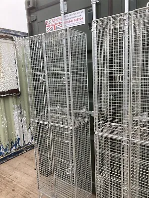 Vintage Wire Mesh Workplace Lockers Dry Room Changing Room Gym Home • £110
