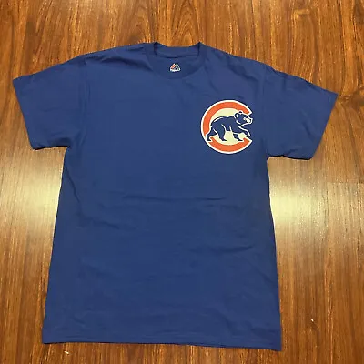 Majestic Men’s Chicago Cubs Blue Jersey Shirt Medium M Baseball MLB • $11
