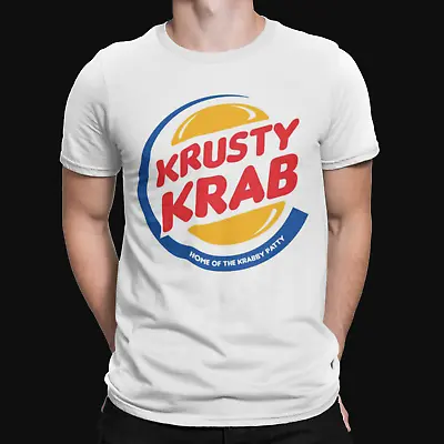 Krusty Krab T-Shirt - Spongebob - Retro -Funny -TV- American-Cartoon-Burger King • £8.39
