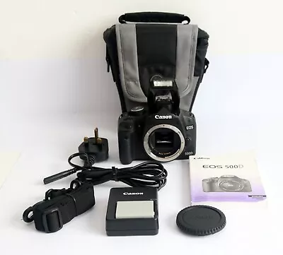 Canon EOS 500d DSLR Camera 15.1mp Body – Low SHUTTER Count Bag Battery & Charge • £27
