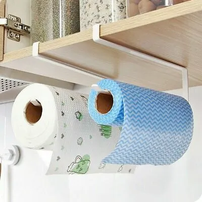 £7.99 • Buy Under Cabinet Paper Roll Rack Kitchen Hanger Towel Holder Wall Accessories White