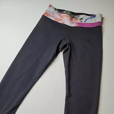 Lululemon Women's Size 4 Run Inspire Crop II Luxtreme Black/Floral Pink • $7.95